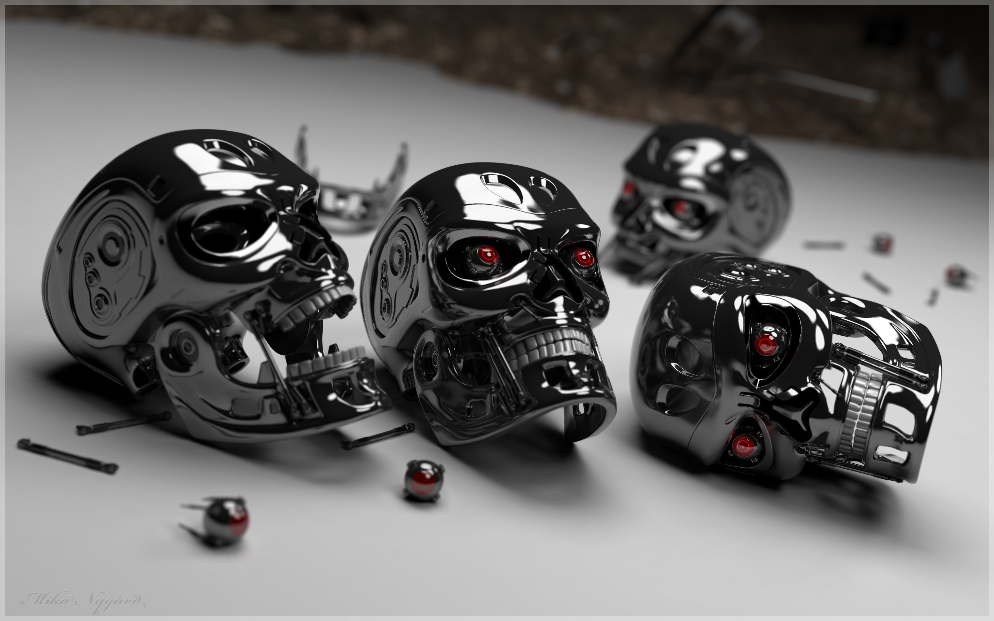 skulls, Terminator Wallpaper