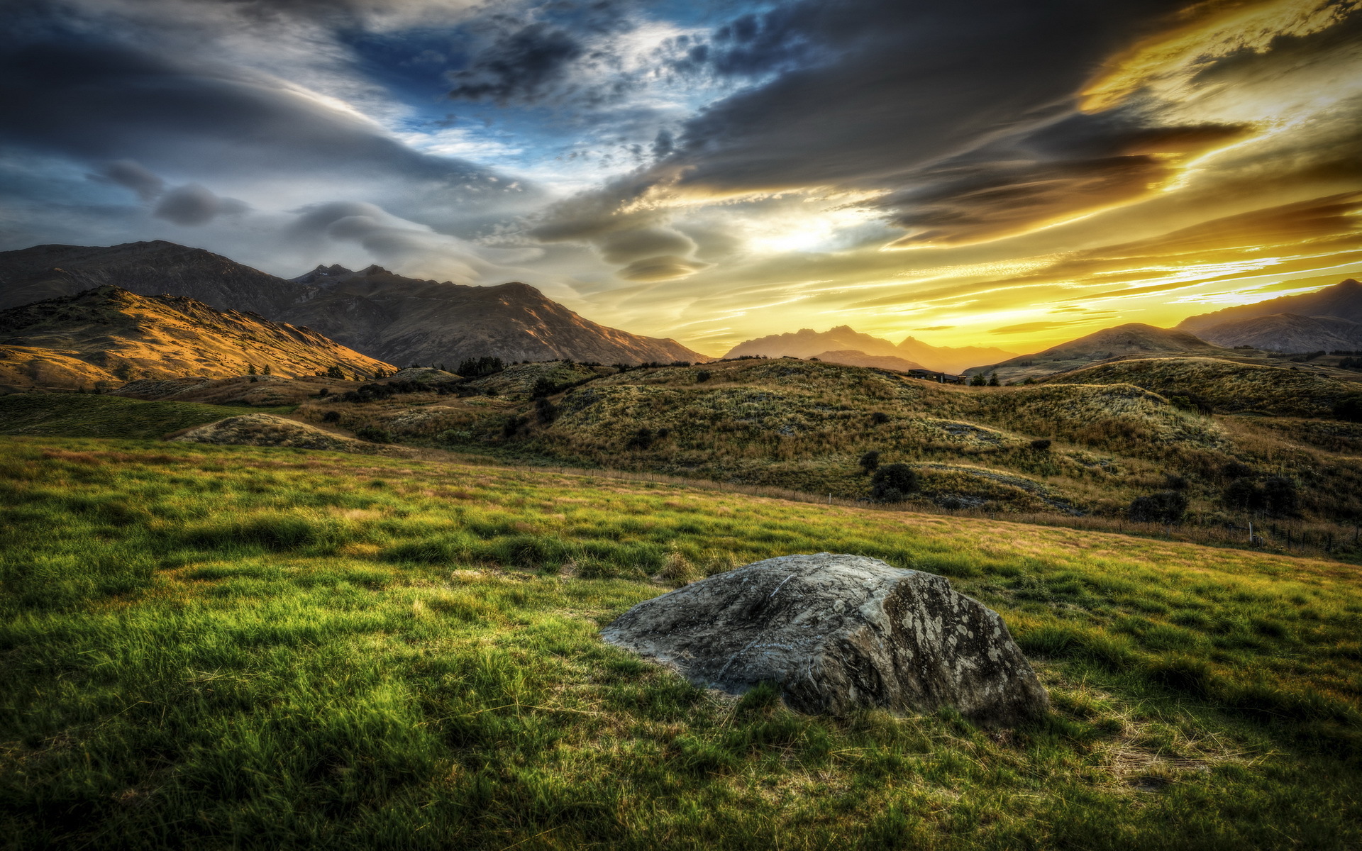 morning, Mountains, Sky, Landscape, Sky, Sunrise, Sunset, Hdr Wallpaper
