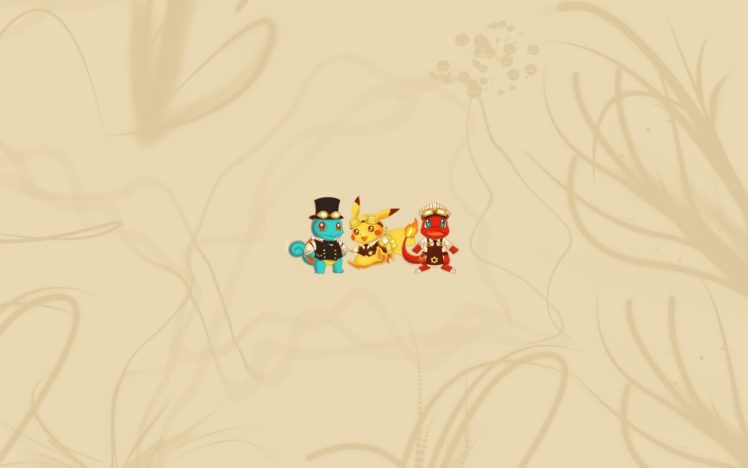 cartoons, Pokemon, Minimalistic, Pikachu, Steampunk, Funny, Squirtle, Charmander HD Wallpaper Desktop Background