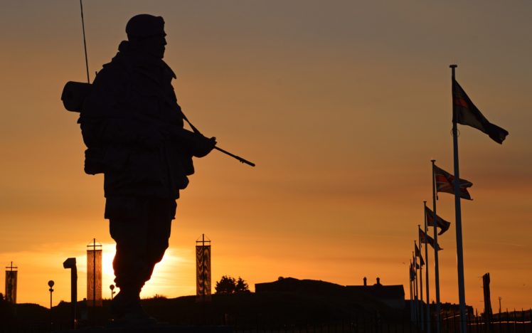 sun, Sunset, Silhouette, Commandos, Soldiers, Weapons, Equipment, Royal, Marines, Uk, Military HD Wallpaper Desktop Background
