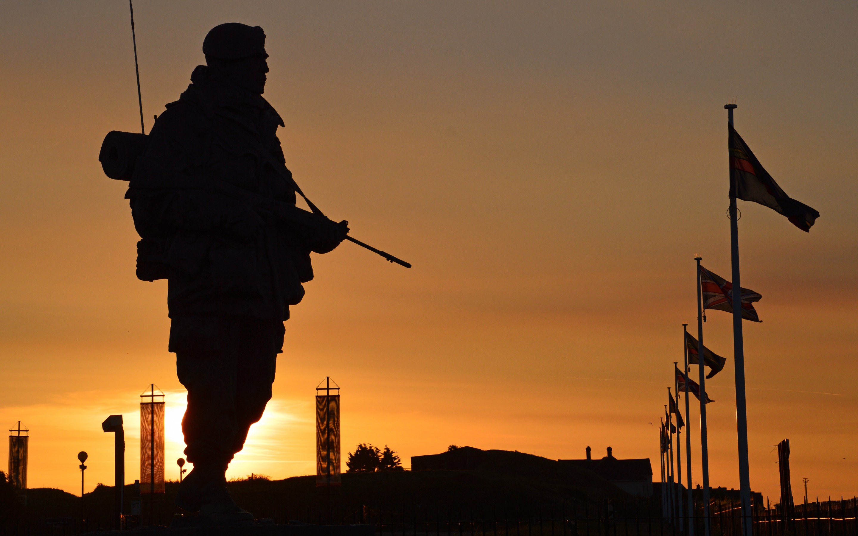 sun, Sunset, Silhouette, Commandos, Soldiers, Weapons, Equipment, Royal, Marines, Uk, Military Wallpaper