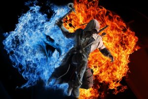 assassins, Creed, 3, Fire, Warrior, Games, Fantasy