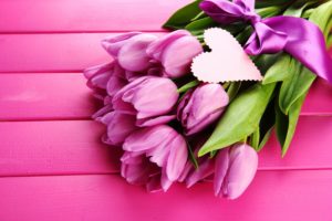 tulips, Bouquet, Violet, Love, Heart, Mood, Bokeh