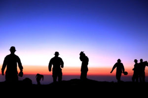 soldiers, Silhouette, Sunset, Military