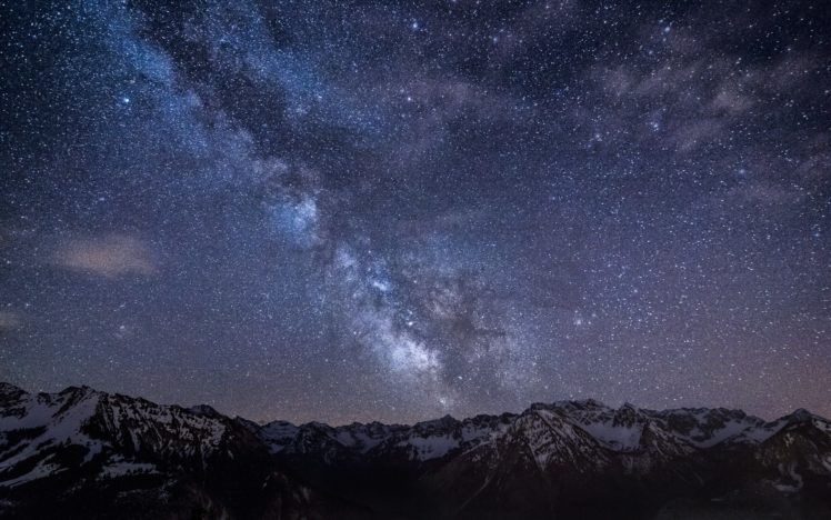 mountains, Nature, Outer, Space, Stars, Milky, Way, Alps, Skyscapes, Night, Sky HD Wallpaper Desktop Background