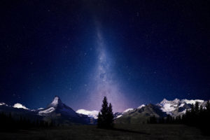 alpine, Night, Sky