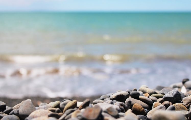 beach, Stones, Depth, Of, Field HD Wallpaper Desktop Background