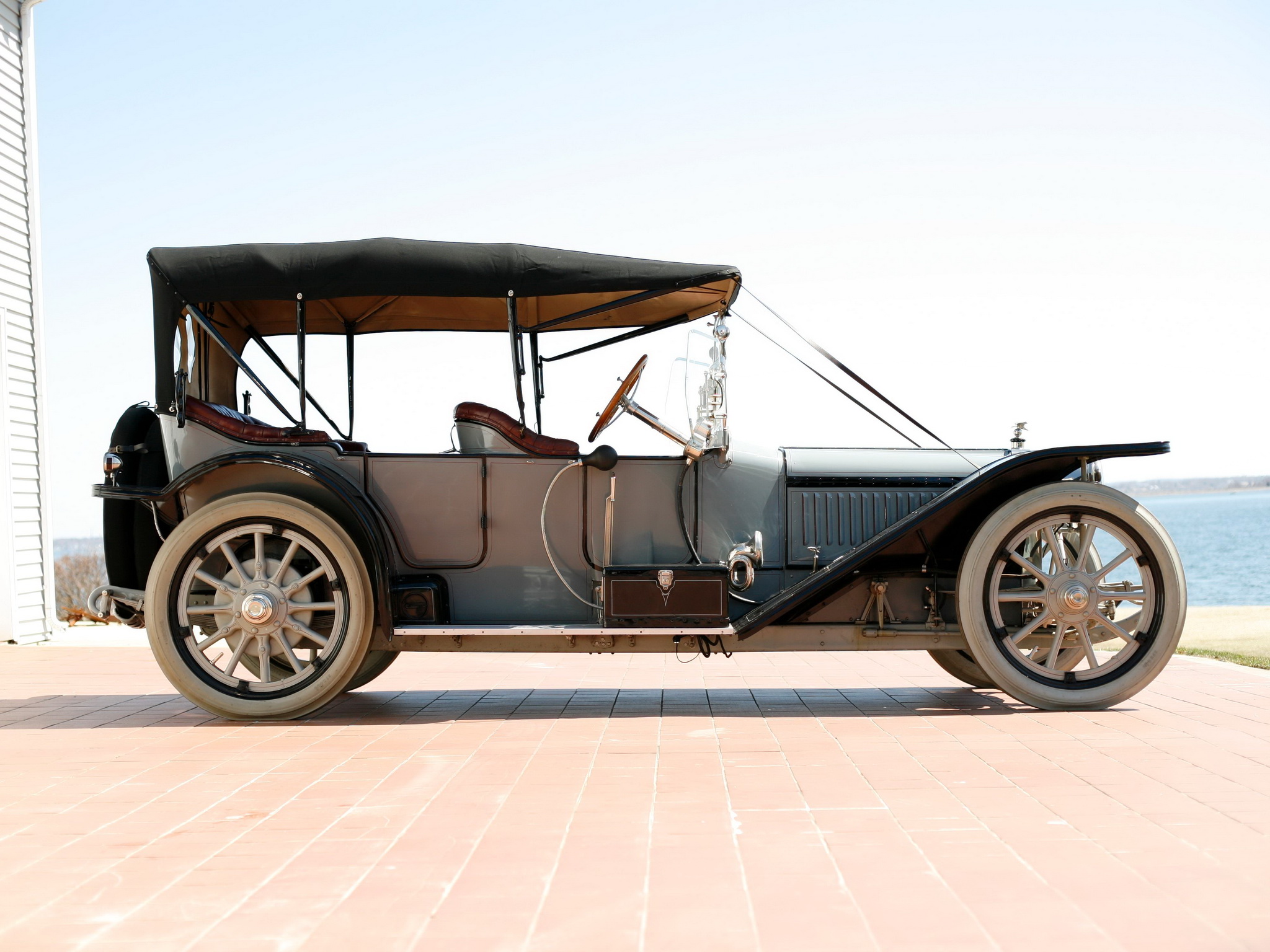 1914, American, Model 644, Touring, Retro Wallpaper