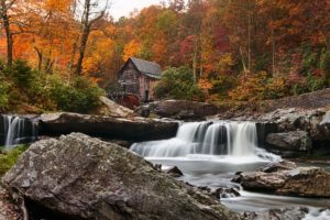 river, Mill, Forest, Autumn, Fall, Waterfall