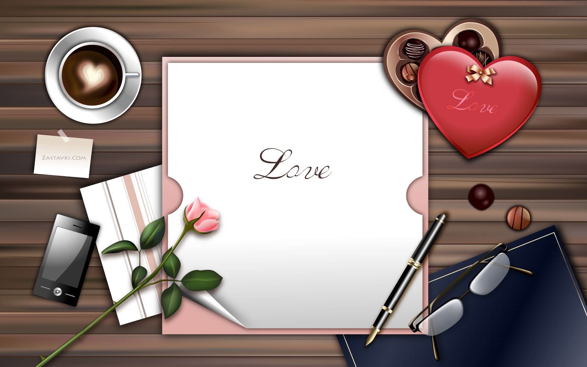 love, Gifts, Valentines, Day, Hearts Wallpaper