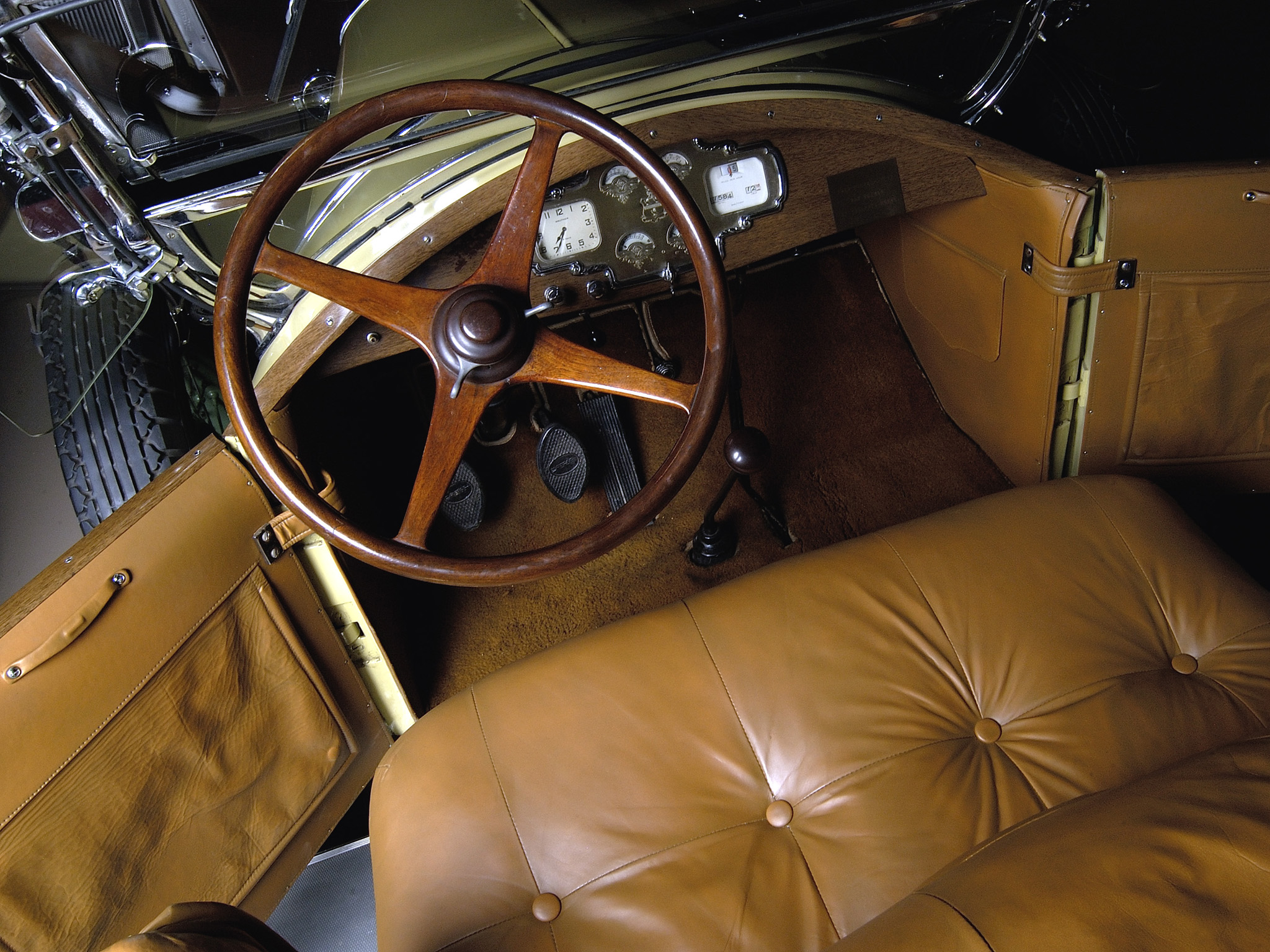 1928, Pierce, Arrow, Model 81, Rumbleseat, Roadster, Retro, Interior Wallpaper
