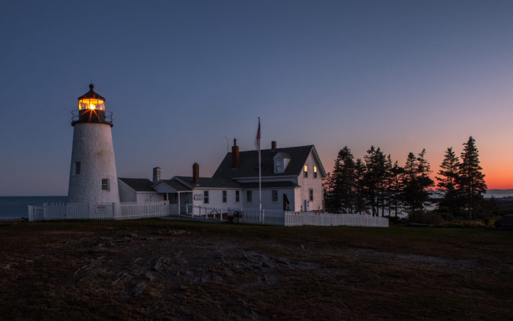 lighthouse, Sunset, Landscape HD Wallpaper Desktop Background