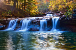 river, Waterfall, Autumn