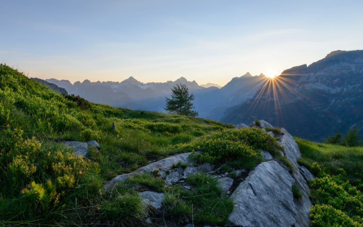 switzerland, Alps, Switzerland, Mountains, Dawn, Sunrise HD Wallpaper Desktop Background
