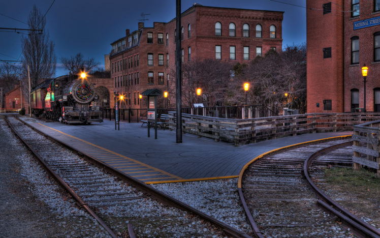 boston, Locomotive, Railway, City, Christmas HD Wallpaper Desktop Background