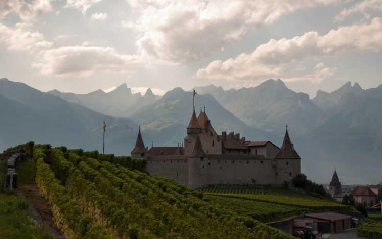 chateau, Daigle, Aigle, Castle, Switzerland, Alps HD Wallpaper Desktop Background