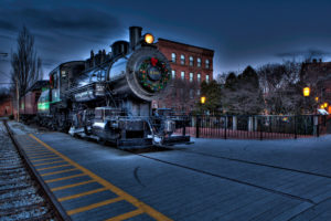 boston, Locomotive, Railway, City, Christmas