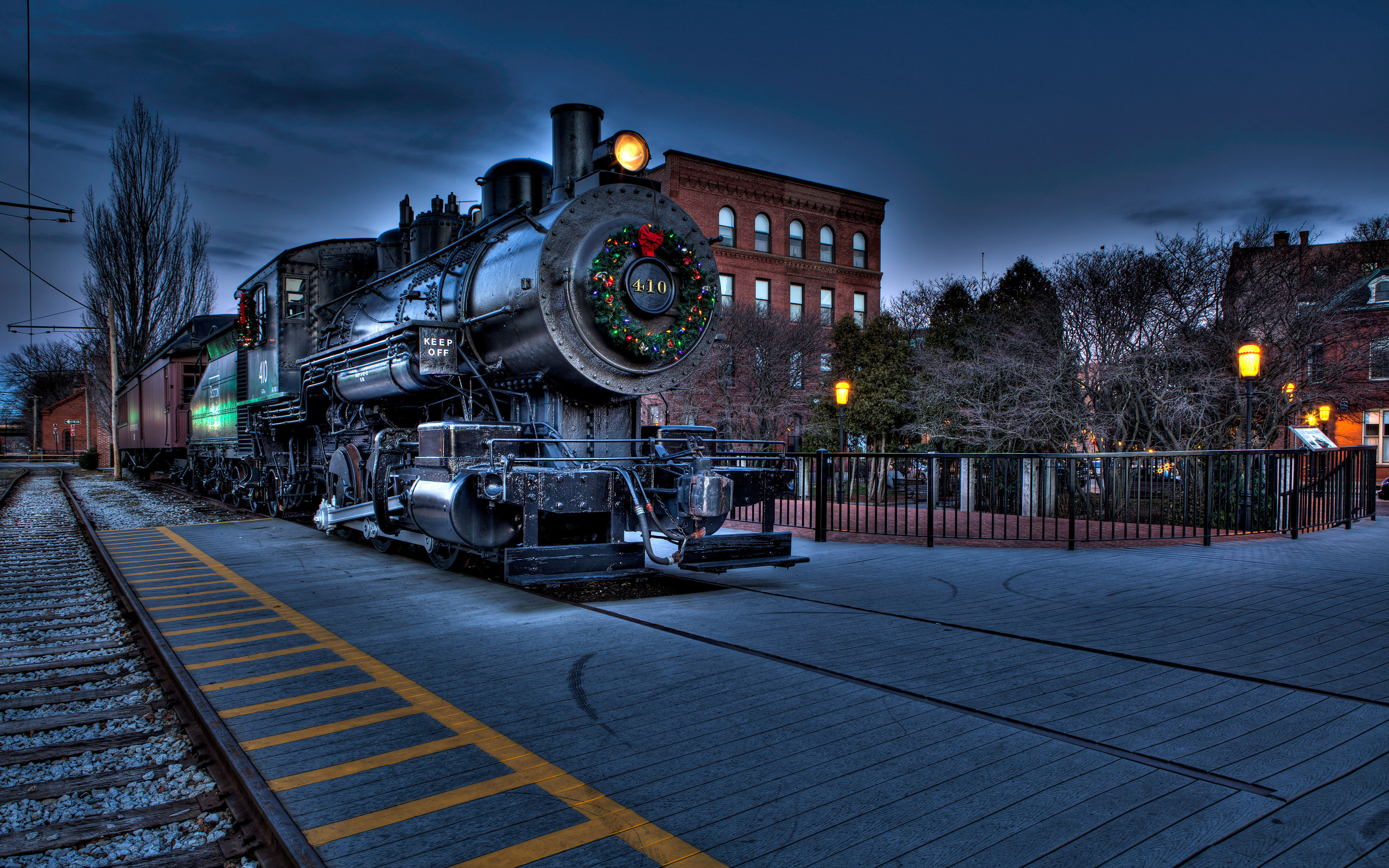 boston, Locomotive, Railway, City, Christmas Wallpaper