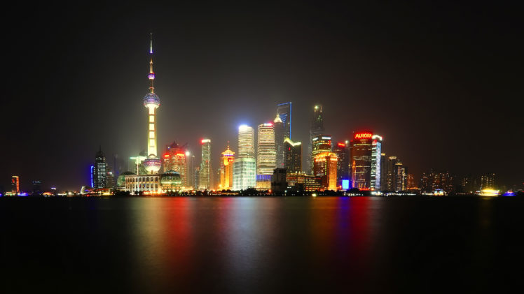 shanghai, Night, Lights HD Wallpaper Desktop Background