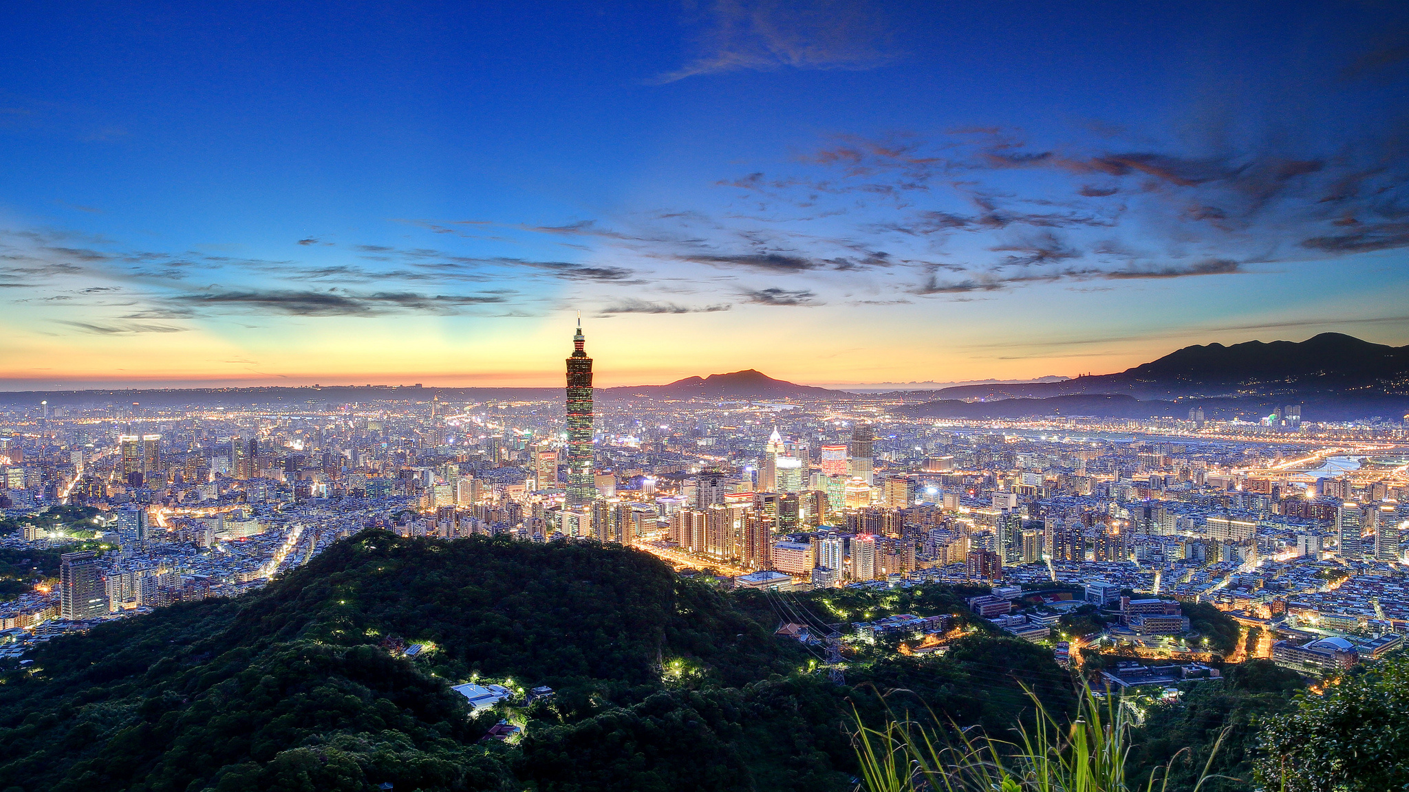 china, Taipei, Taiwan, China, Night, City, Skyline Wallpaper