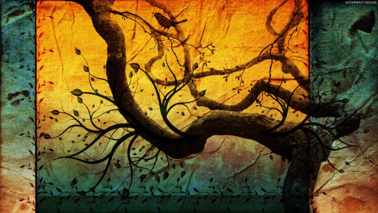 trees, Digital, Art, Artwork HD Wallpaper Desktop Background