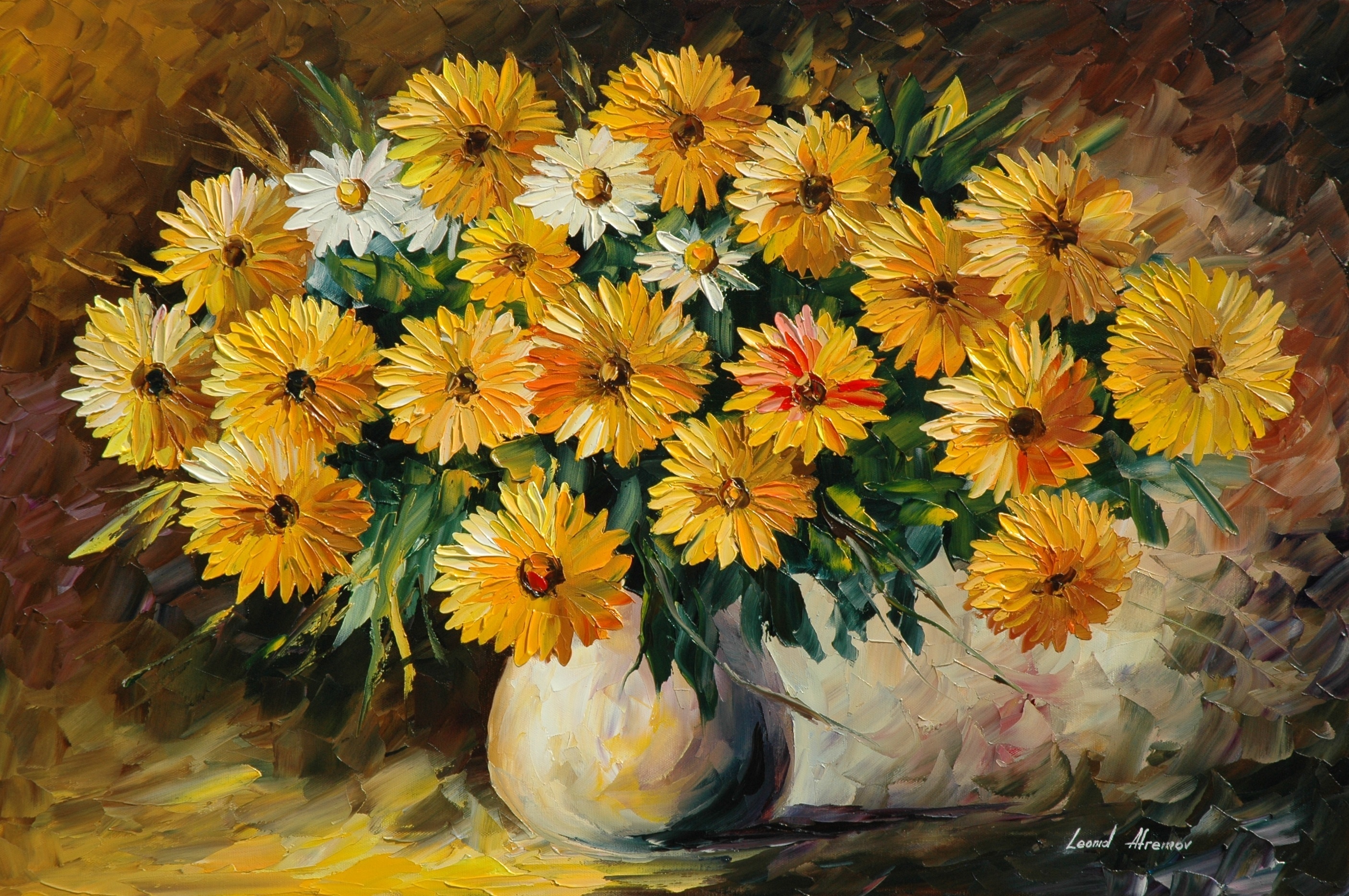 painting, Flowers, Vase, Bouquet Wallpaper