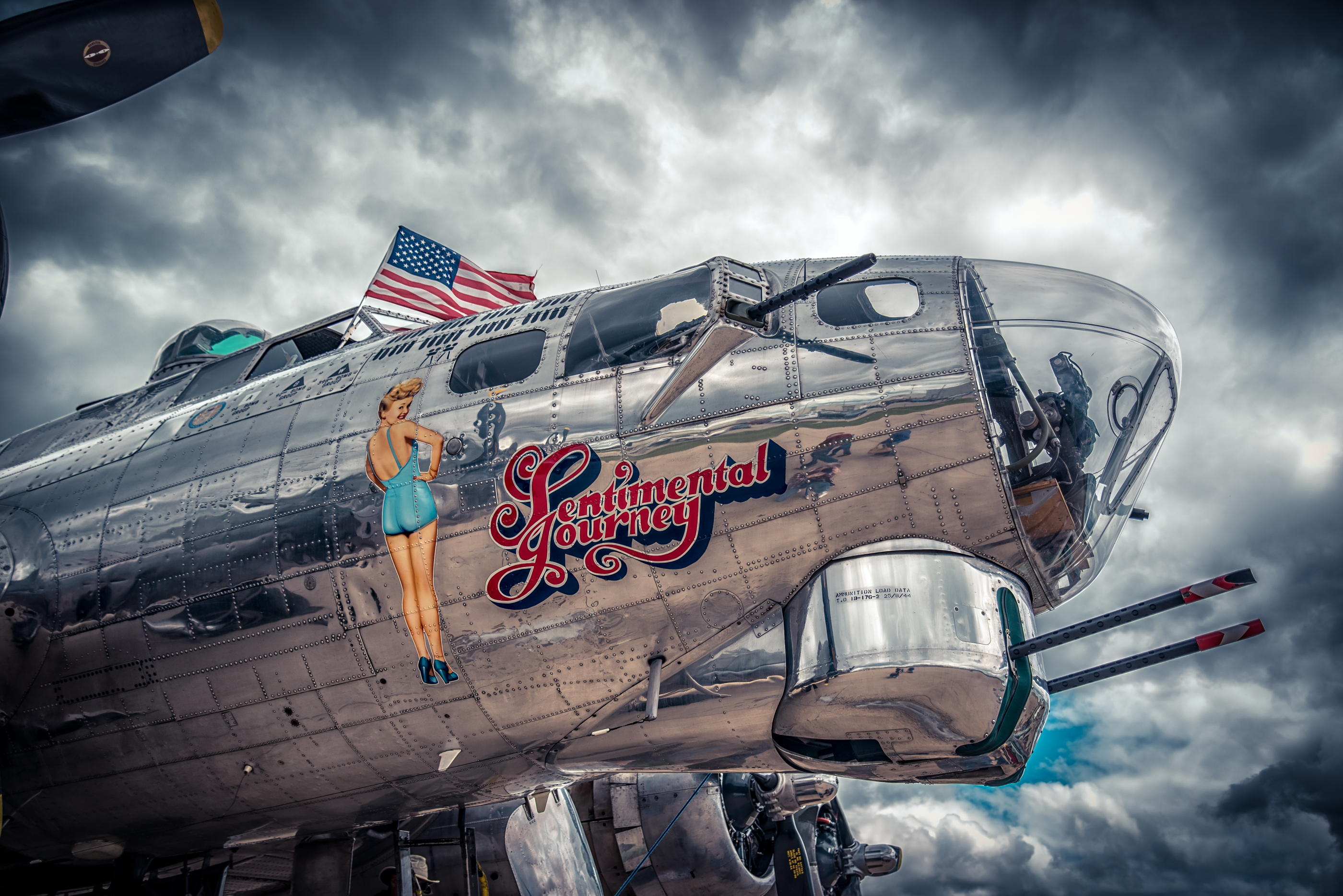 plane, Metal, Drawing, Girl, Clouds, Sky, Flag, Usa, Military Wallpaper