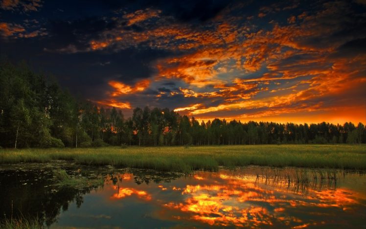 sunset, Landscapes, Nature, Hdr, Photography, Reflections HD Wallpaper Desktop Background