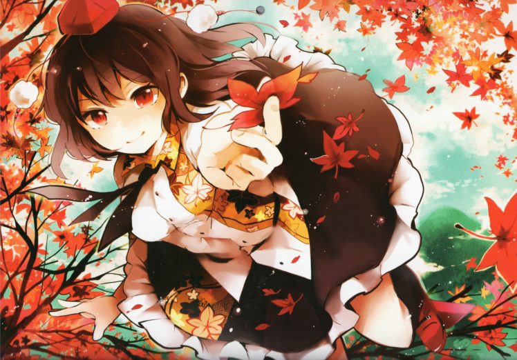 touhou, Shameimaru, Aya, Autumn HD Wallpaper Desktop Background