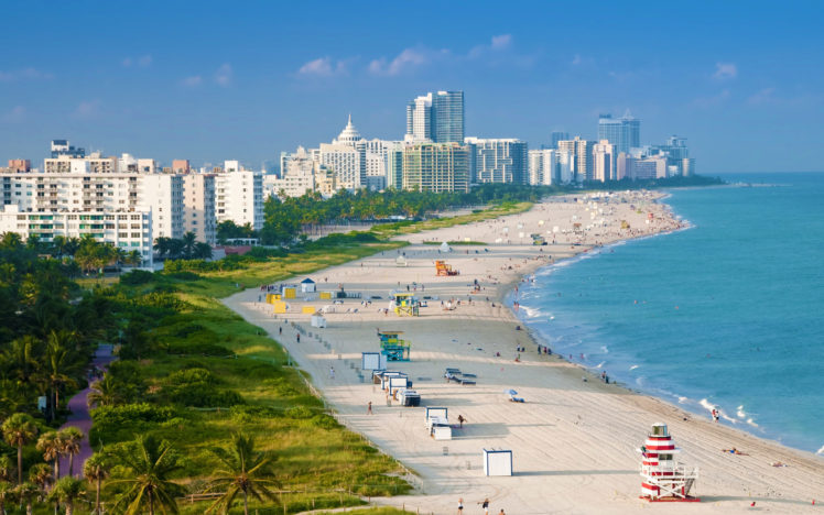 aerial, View, Of, Miami, Beach HD Wallpaper Desktop Background