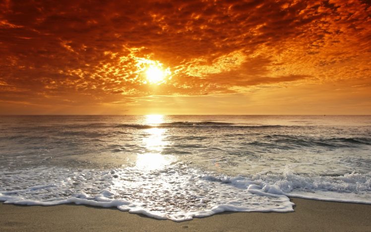 water, Clouds, Sun, Beach, Sand HD Wallpaper Desktop Background