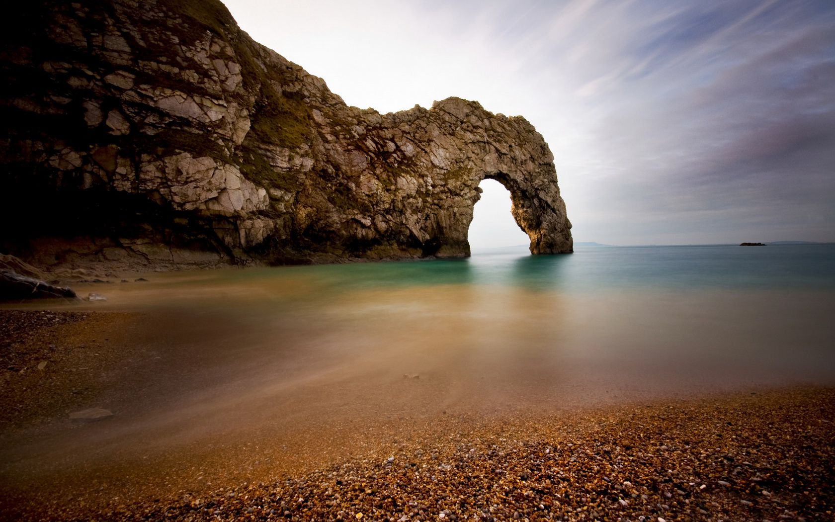 ocean, Shore, Durdle, Door, Limestone, Arch, Dorset, England Wallpaper