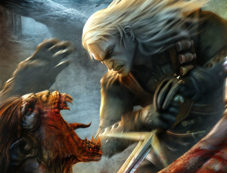 the, Witcher, Fantasy, Warrior, Battle, Monster, Gb HD Wallpaper Desktop Background