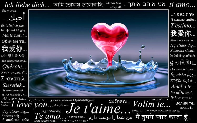 water, Blue, Love, Red, Text, Drop, Quotes, Typography, Water, Drops, Hearts, Water, Heart, Love, Quotes HD Wallpaper Desktop Background
