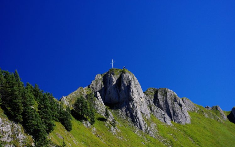 germany, Mountains, Sky, Landscape, Cross, Religion HD Wallpaper Desktop Background