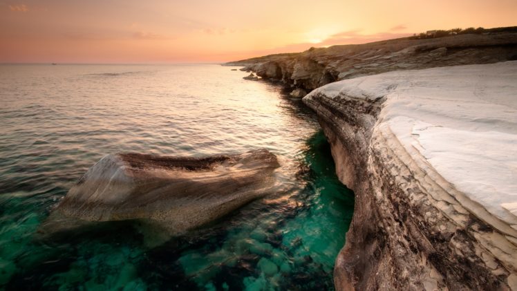 water, Ocean, Landscapes, Nature, Beach, Seas, Cyprus HD Wallpaper Desktop Background