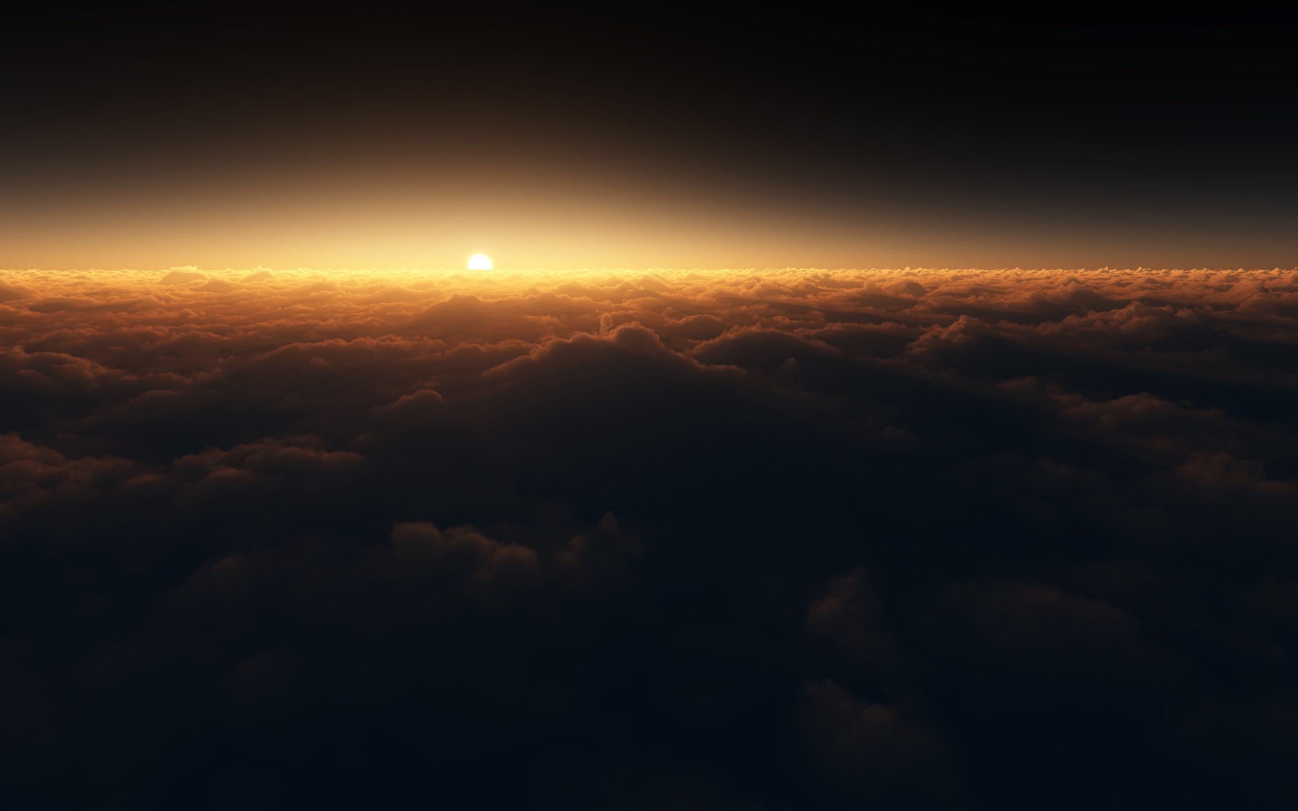 sunset, Over, The, Clouds Wallpaper