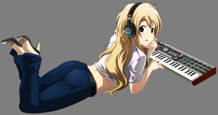 k on , Blonde, Hair, Headphones, K on , Kotobuki, Tsumugi, Long, Hair, Piano, Vector HD Wallpaper Desktop Background