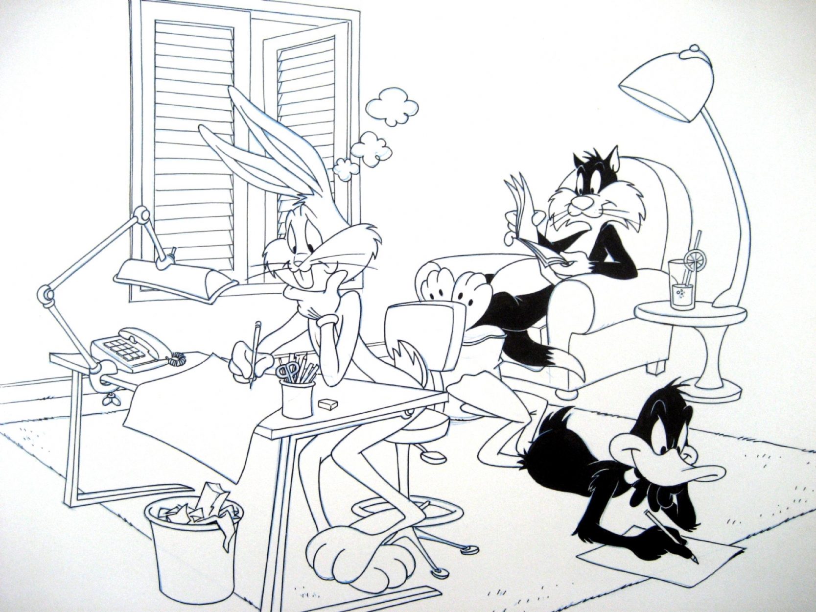 bugs, Bunny, Looney, Tunes, Daffy, Sylvester Wallpaper