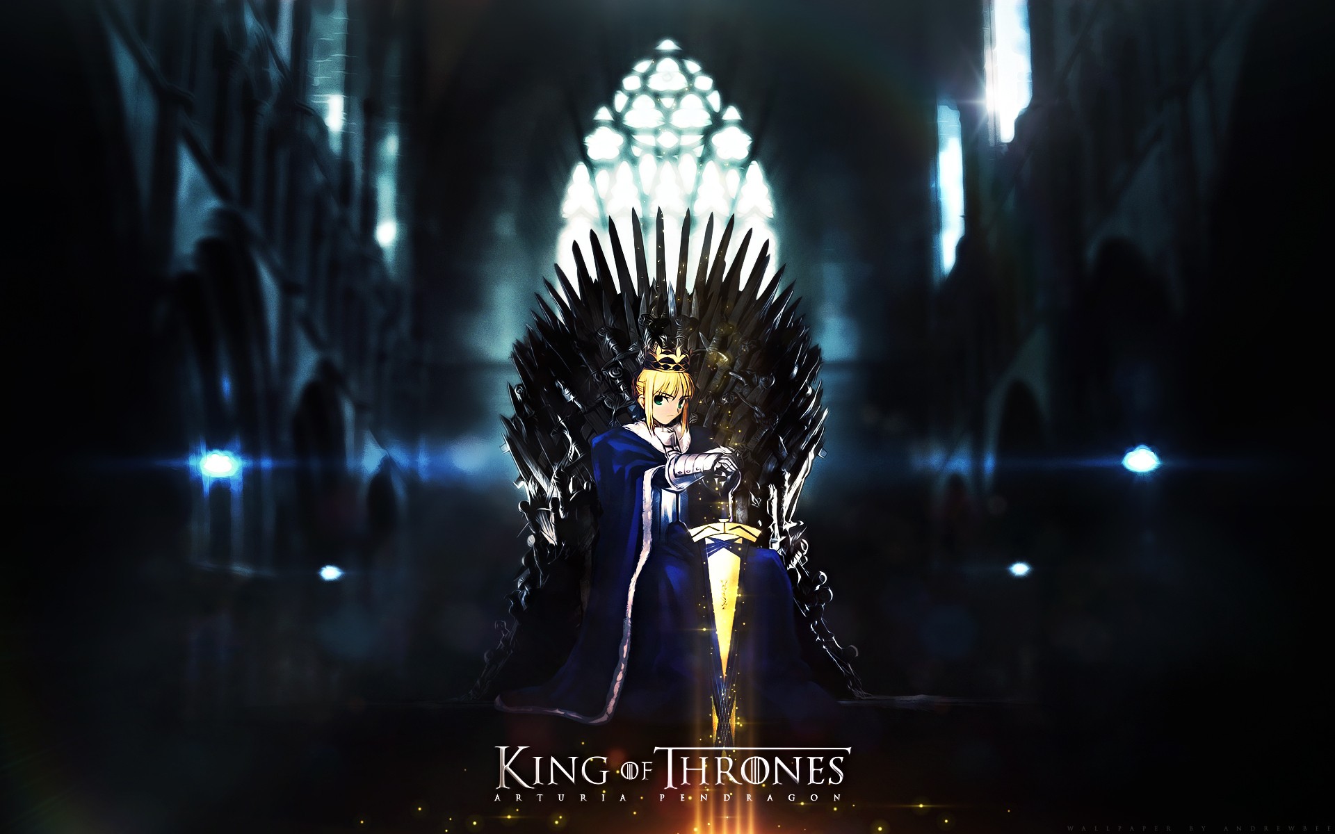blondes, Fatestay, Night, King, Game, Of, Thrones, Anime, Girls, Fate, Series, Thrones Wallpaper