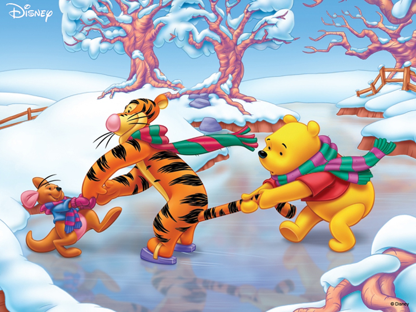 winnie, The, Pooh, Disney, Christmas Wallpaper