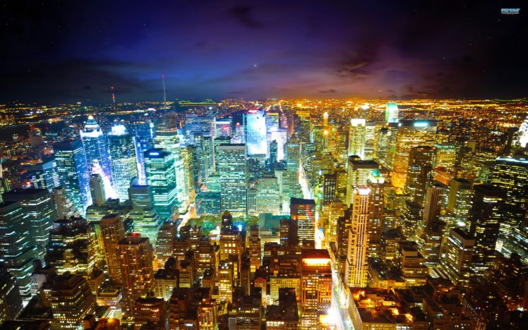 cityscapes, Skylines, Night, New, York, City HD Wallpaper Desktop Background
