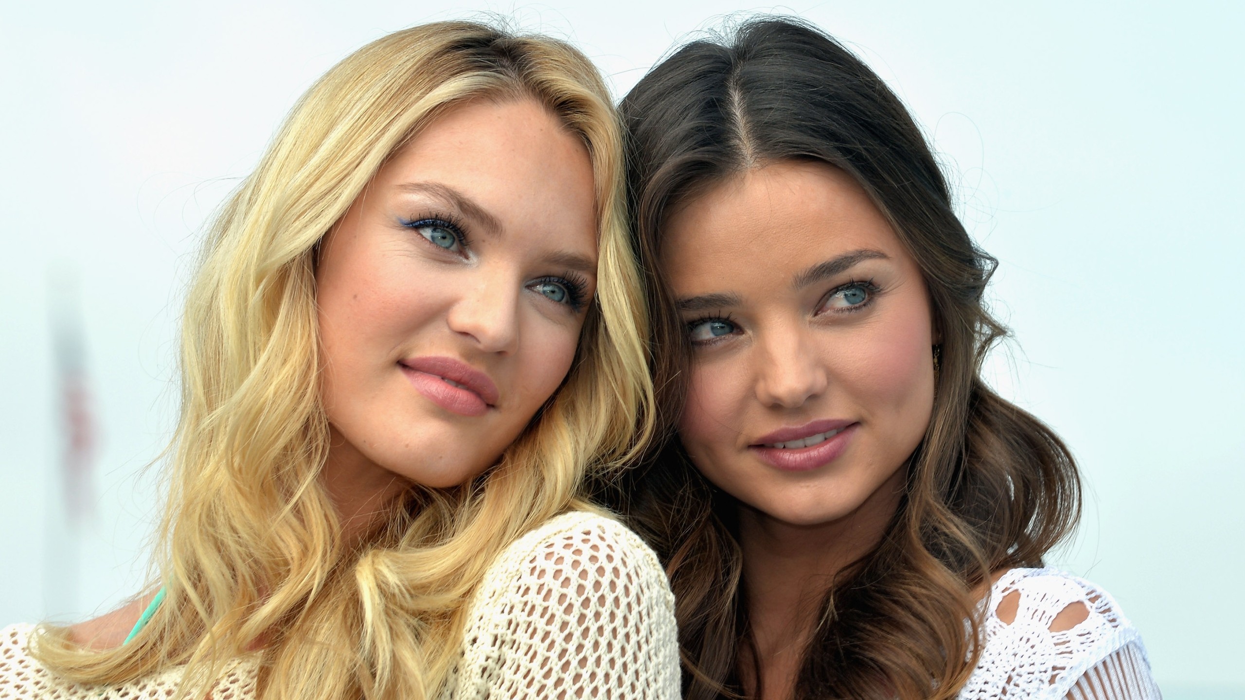 brunettes, Blondes, Women, Miranda, Kerr, Models, Candice, Swanepoel, Two, Girls Wallpaper