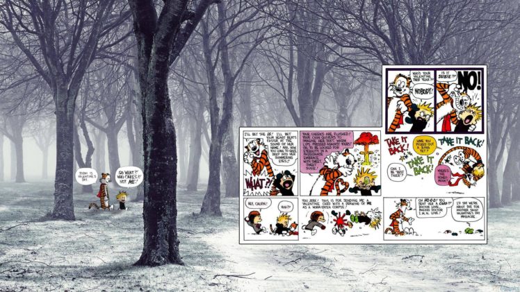 calvin, And, Hobbes, Comics, Valentine, Valentines, Forest HD Wallpaper Desktop Background