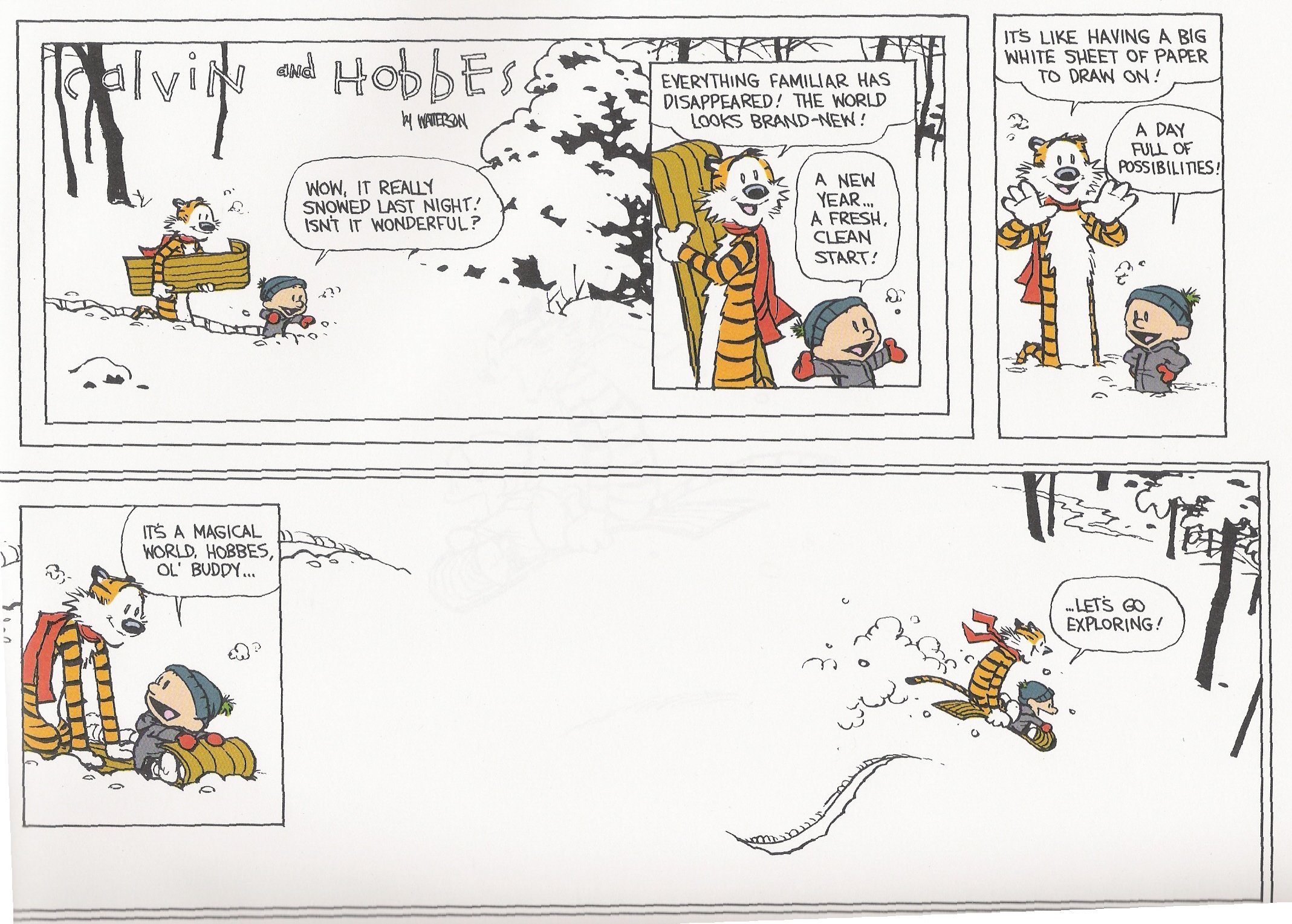 calvin, And, Hobbes, Comics, Winter, Snow, Christmas Wallpaper