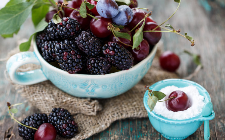 berries, Blackberries, Cherries, Plums HD Wallpaper Desktop Background