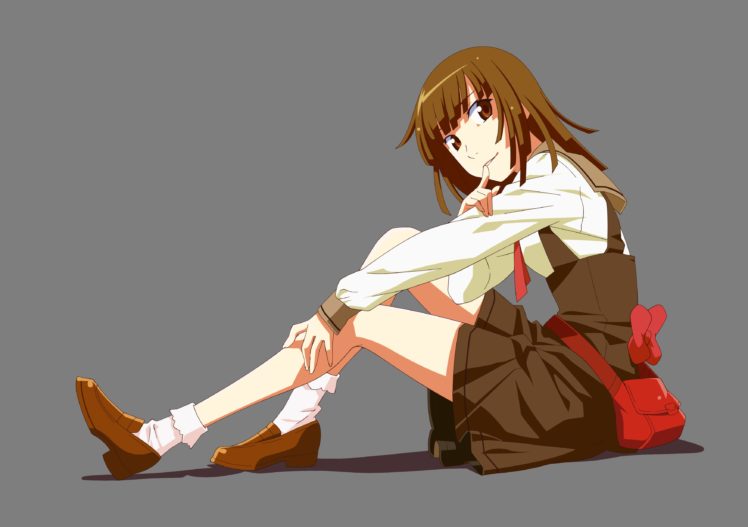 bakemonogatari, Brown, Eyes, Brown, Hair, Monogatari,  series , Sengoku, Nadeko, Socks, Transparent, Vector HD Wallpaper Desktop Background