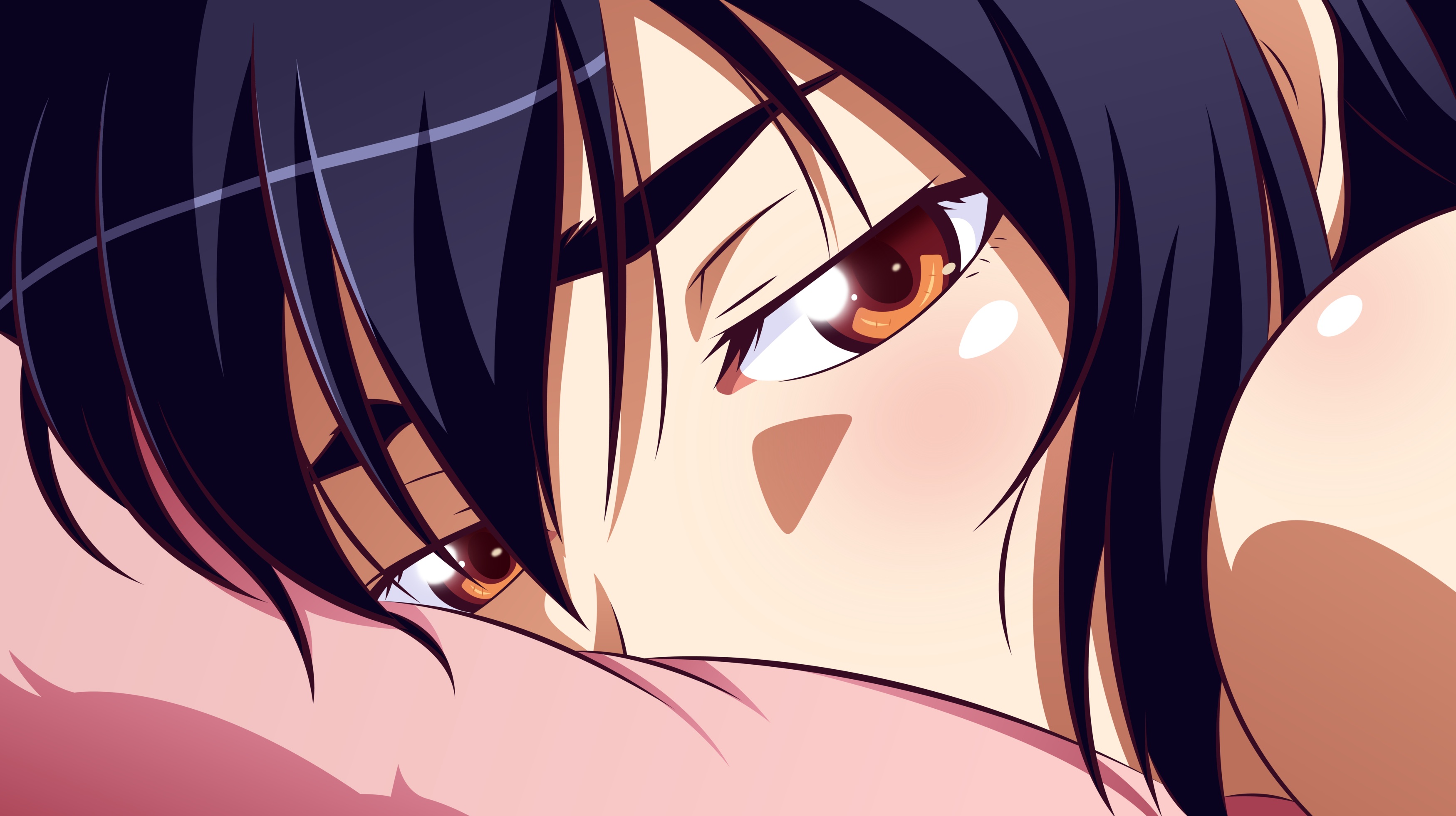 nisemonogatari, Close, Kanbaru, Suruga, Monogatari, Orange, Eyes, Vector Wallpaper