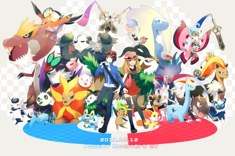 pokemon, Achiki, Calem,  pokemon , Glasses, Hat, Skirt, Thighhighs HD Wallpaper Desktop Background