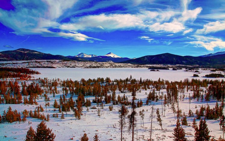 winter, Mountains, Golf, Frozen, Lake, Landscape HD Wallpaper Desktop Background